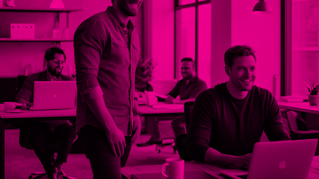 People in an office on computers